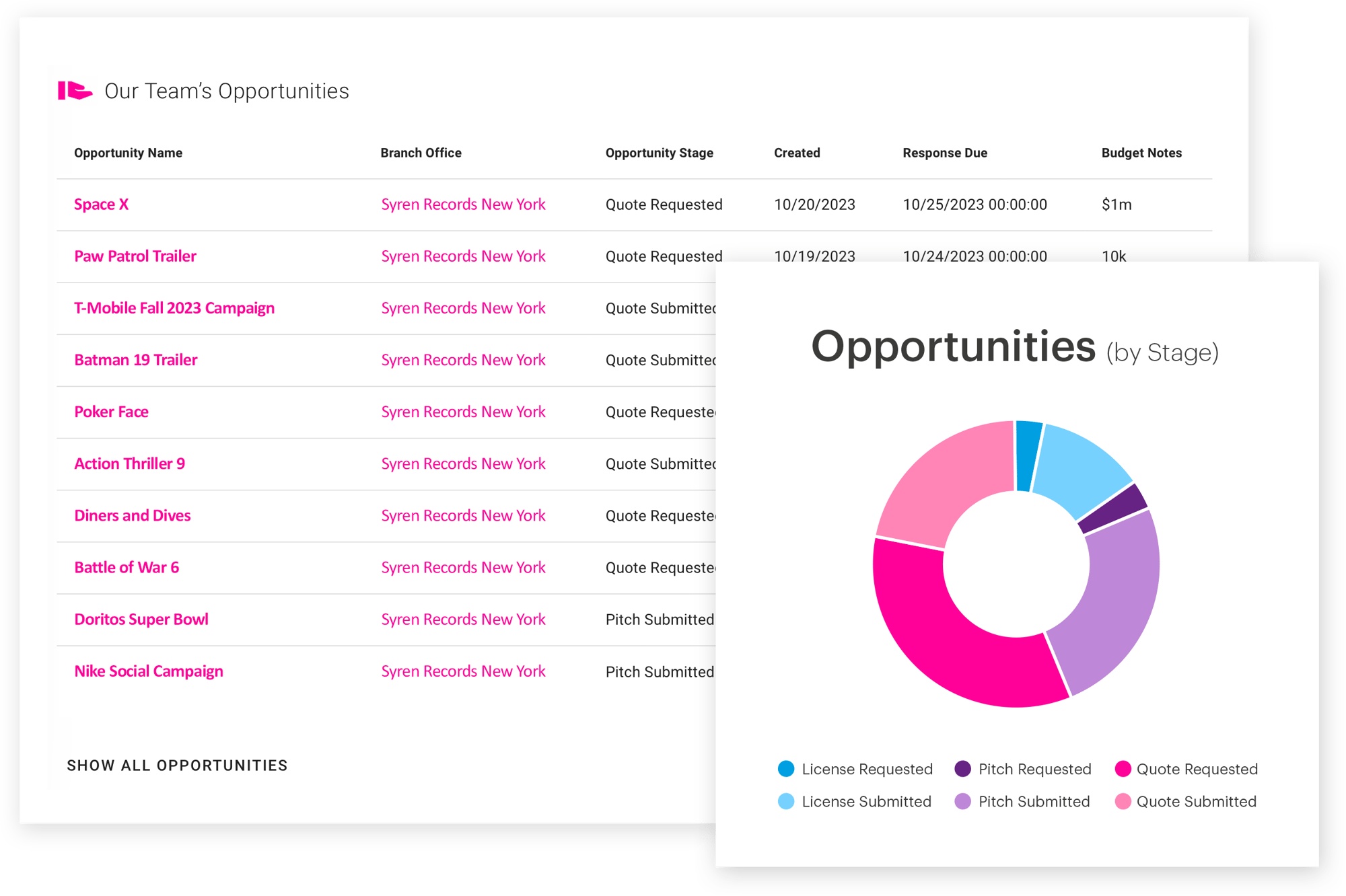 Our team's opportunities