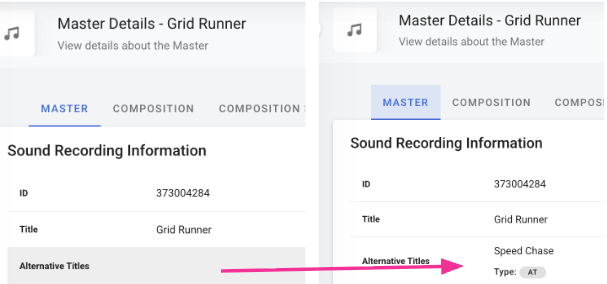 Album Upload - Master details