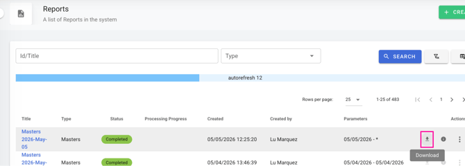 Album Upload - Reports download
