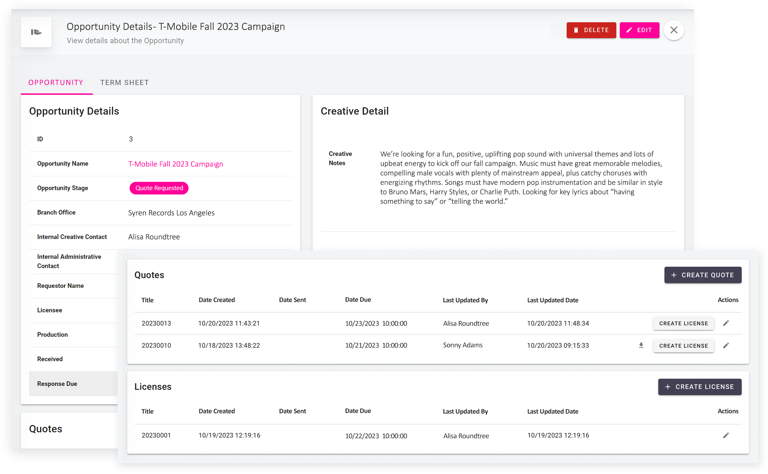 SyncUP - Opportunity with Quote and License Pop Up